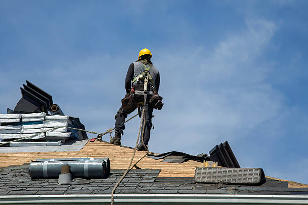 Professional Roofing technician working in Livermore, ME